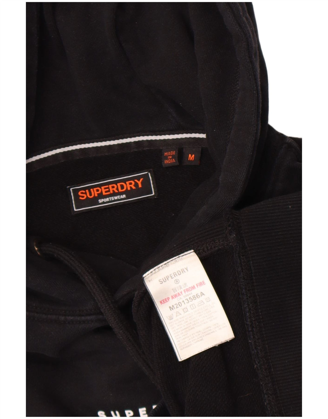 Ανδρικό φούτερ Superdry, μεσαίο μαύρο βαμβακερό