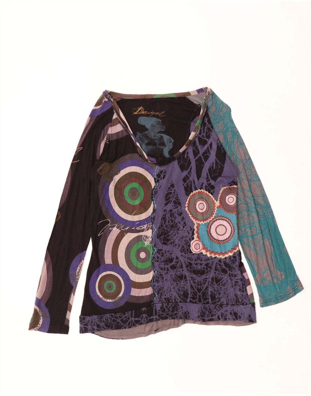 Desigual γυναικείο αφηρημένο μοτίβο τουνίκ τοπ UK 18 XL πολύχρωμη βισκόζη