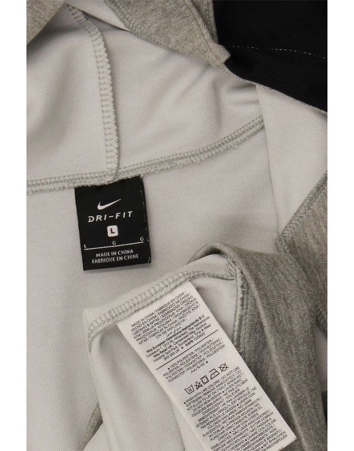 Ανδρικό πουλόβερ με κουκούλα με φερμουάρ Nike Dri Fit Μεγάλο γκρι πολυεστέρα