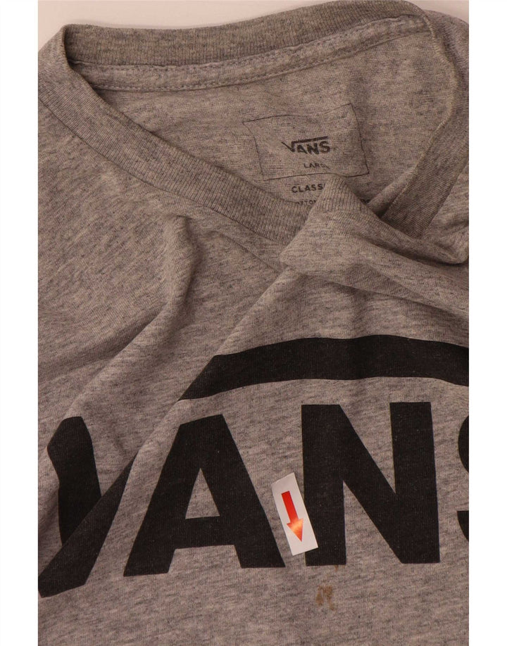 Ανδρικό Vans Κλασική Εφαρμογή γραφικό τοπ μακρυμάνικο μεγάλο γκρι βαμβακερό
