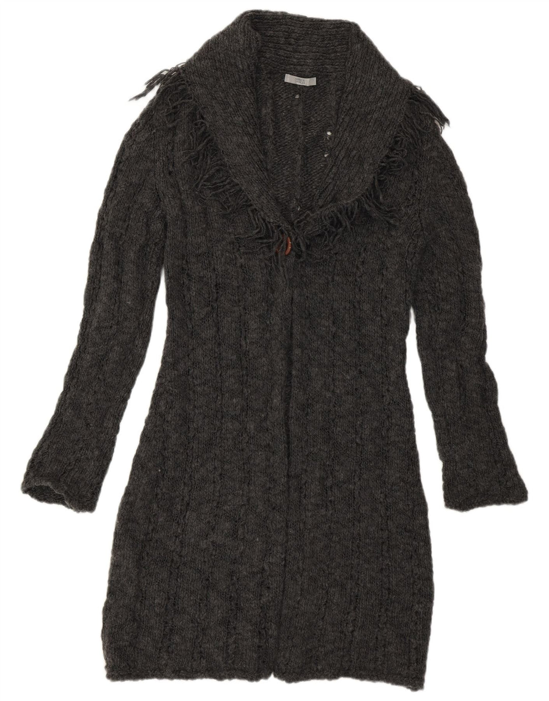 Marks & Spencer Γυναικείο πουλόβερ Longline Cardigan UK 12 Μεσαίο Γκρι Ακρυλικό