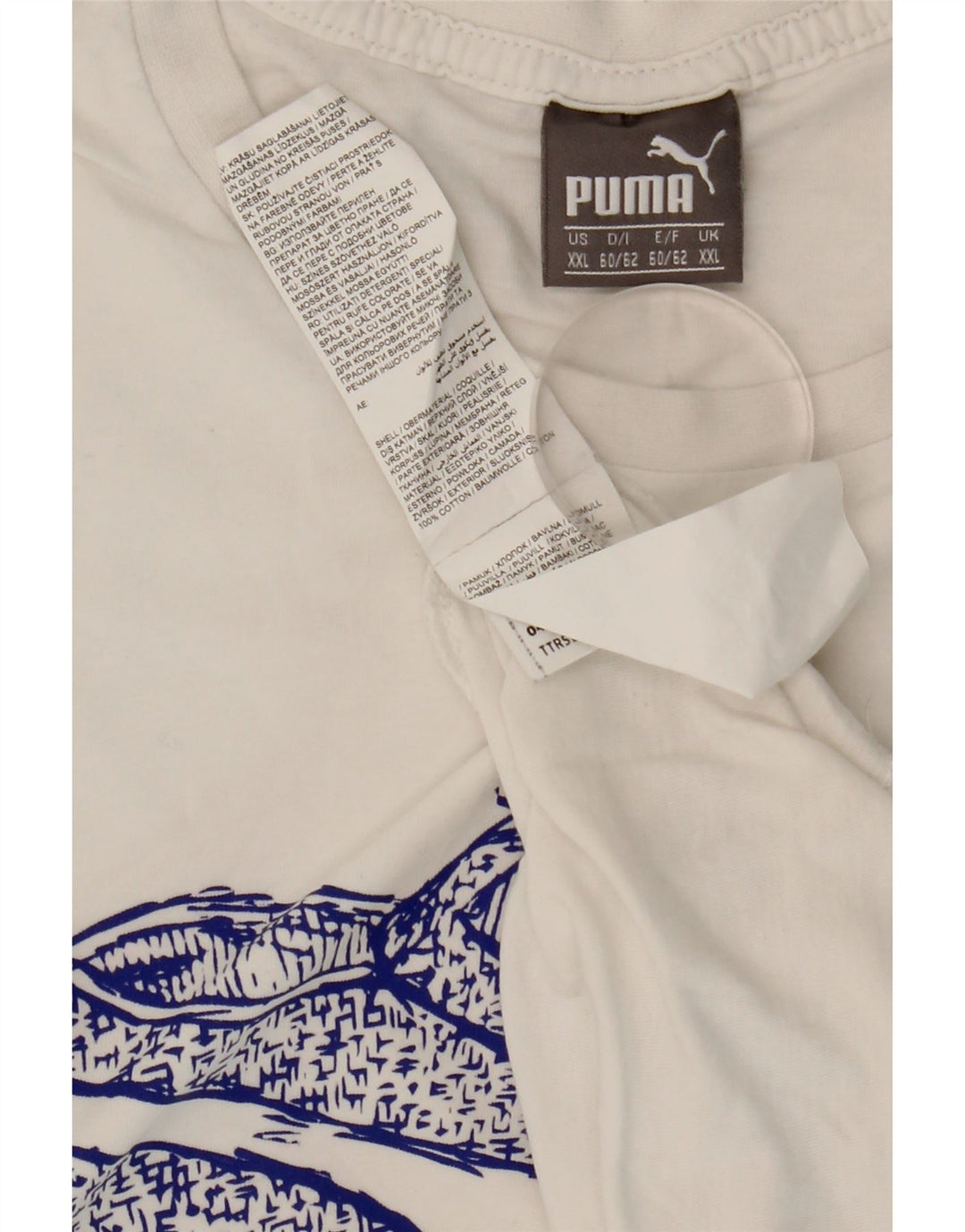 Ανδρικό γραφικό μπλουζάκι Puma 2XL λευκό βαμβακερό