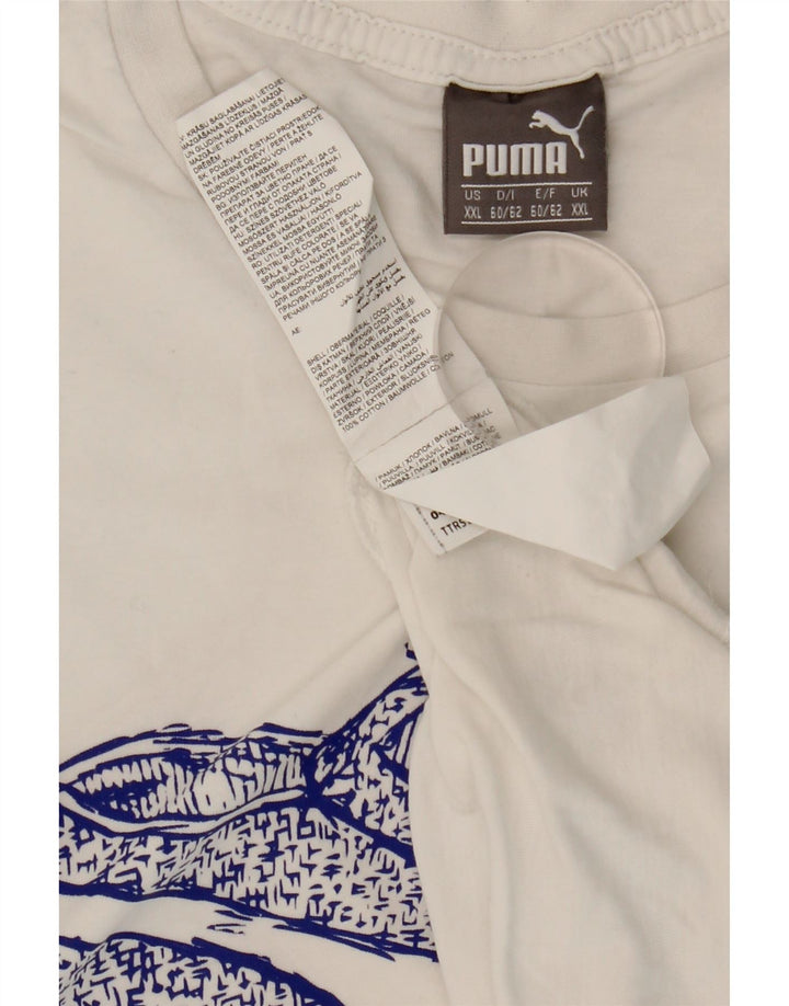 Ανδρικό γραφικό μπλουζάκι Puma 2XL λευκό βαμβακερό