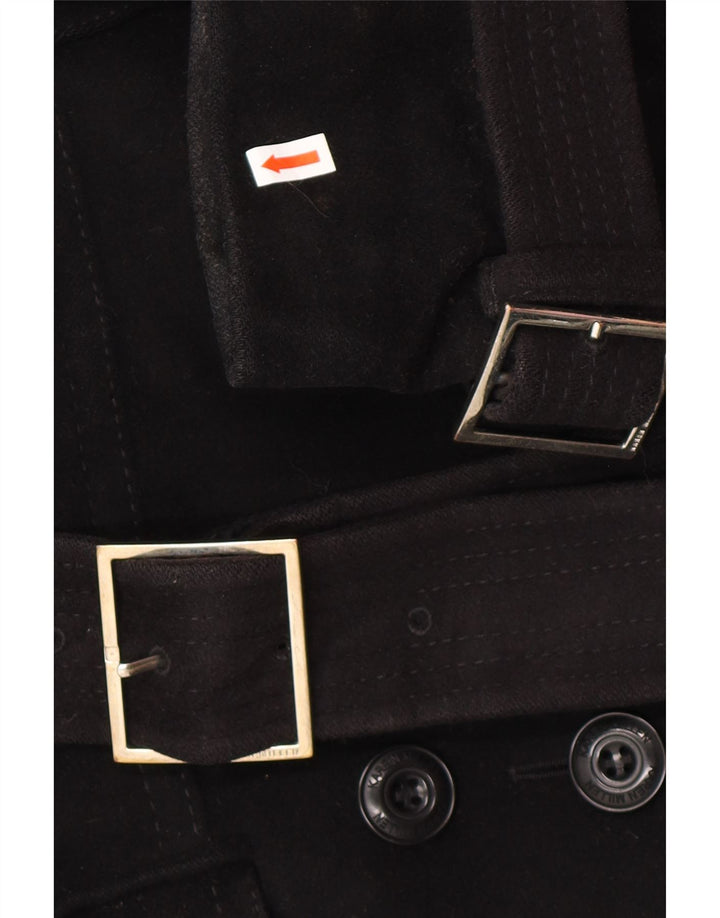 KAREN MILLEN Γυναικεία καμπαρντίνα UK 8 Small Black Wool