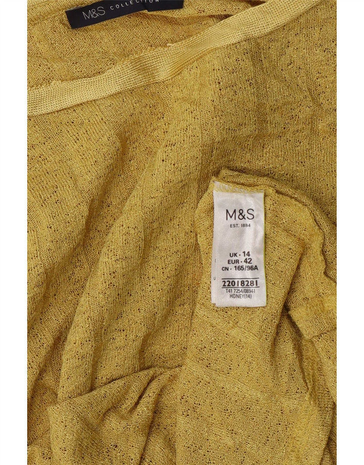 Marks & Spencer Γυναικείο τοπ μακρυμάνικο UK 14 Large Yellow Polyester