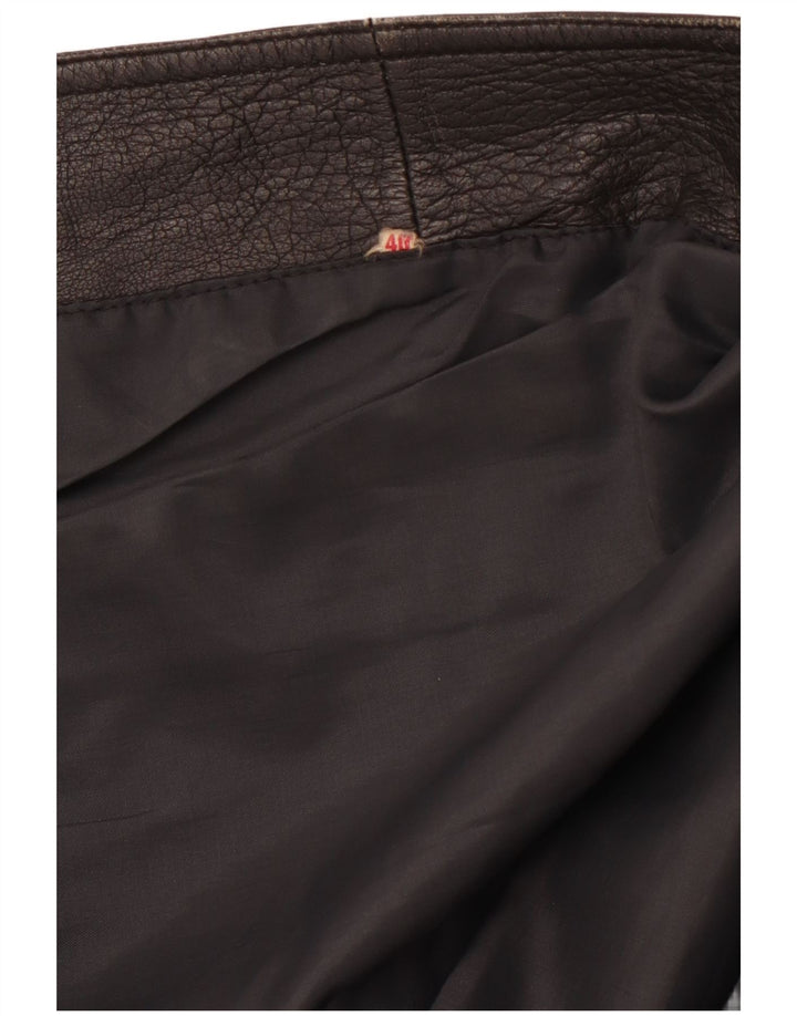 VINTAGE Γυναικείο Δερμάτινο Παλτό IT 40 Small Μαύρο