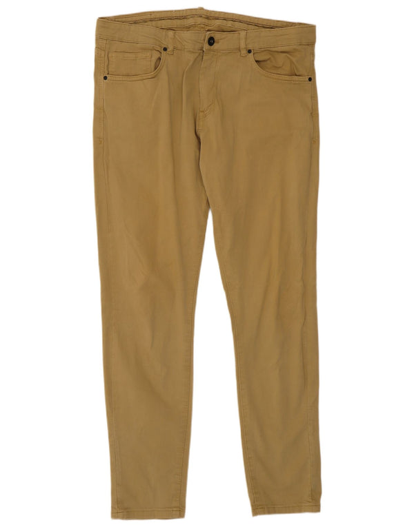 Zara Ανδρικό Slim Casual Παντελόνι EU 44 Large W34 L30 Beige βαμβακερό
