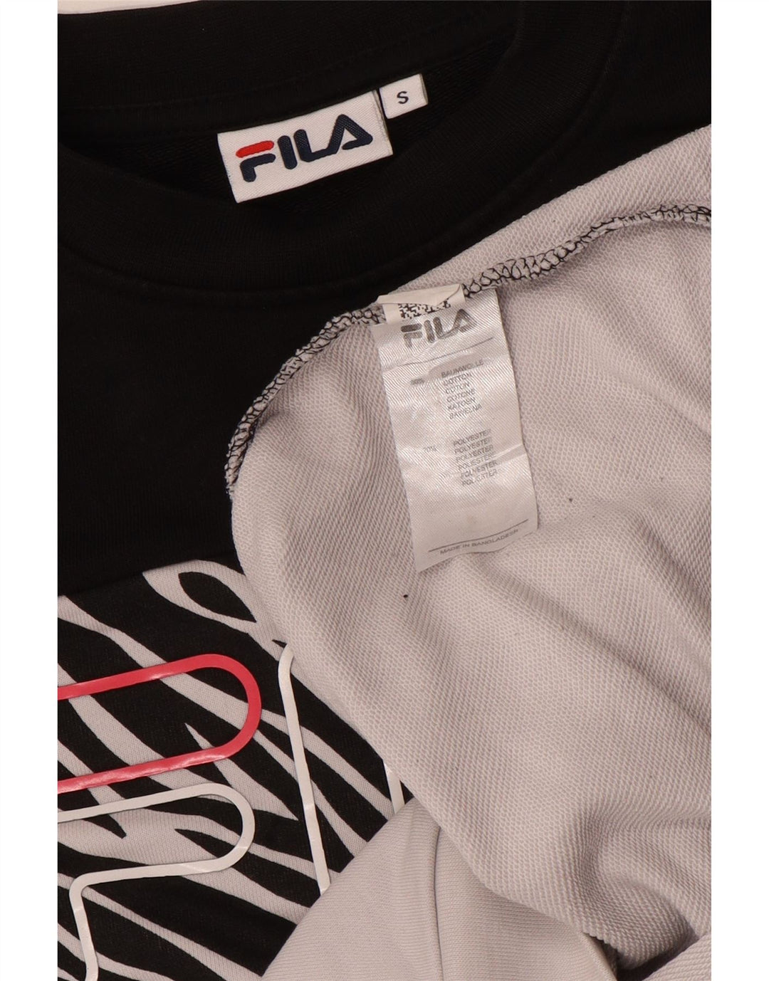 Ανδρικό γραφικό φούτερ Fila Small White Colourblock Βαμβακερό