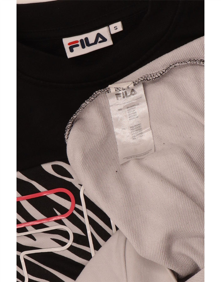 Ανδρικό γραφικό φούτερ Fila Small White Colourblock Βαμβακερό