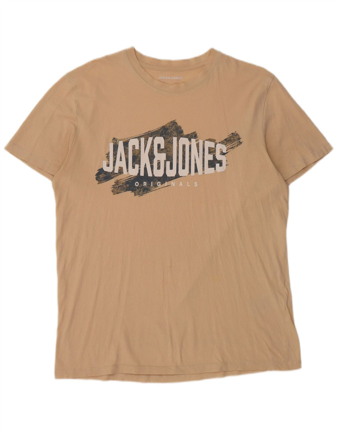 JACK & JONES Ανδρικό γραφικό T-Shirt Top XL Beige βαμβακερό