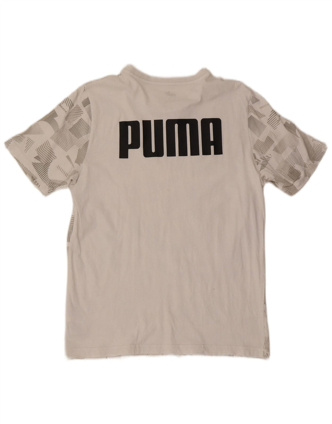 Ανδρικό γραφικό T-Shirt Puma Top Μεσαίο Λευκό Γεωμετρικό Βαμβάκι