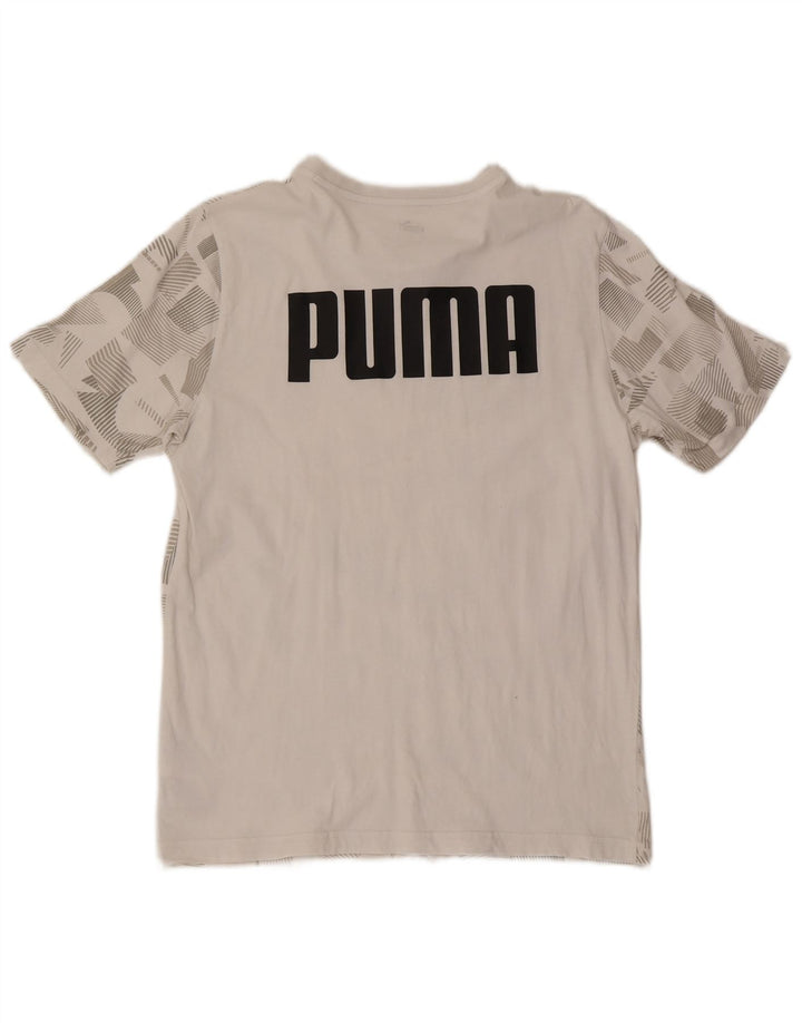 Ανδρικό γραφικό T-Shirt Puma Top Μεσαίο Λευκό Γεωμετρικό Βαμβάκι