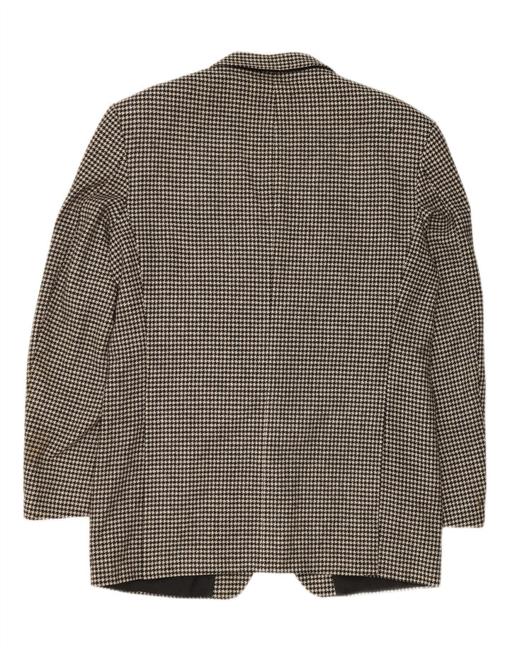 Marks & Spencer Mens Long Blazer Jacket UK 40 Medium Black Houndstooth