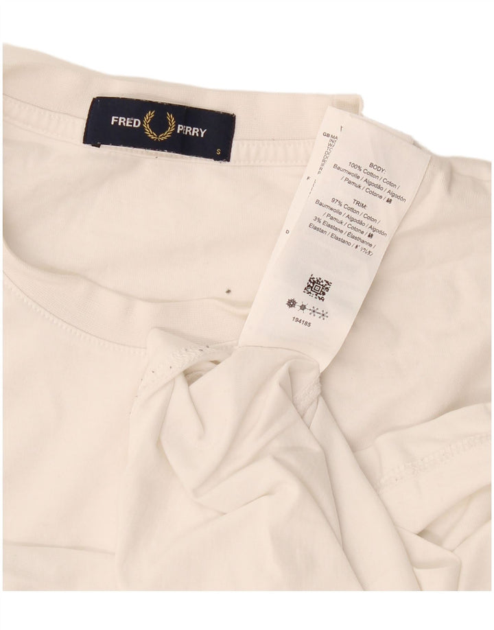 Fred Perry Ανδρικό γραφικό T-Shirt Top Μικρό λευκό βαμβακερό