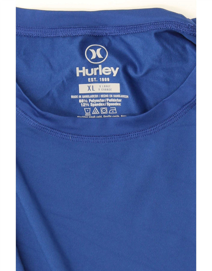 Ανδρικό γραφικό τοπ Hurley μακρυμάνικο XL μπλε πολυεστέρας