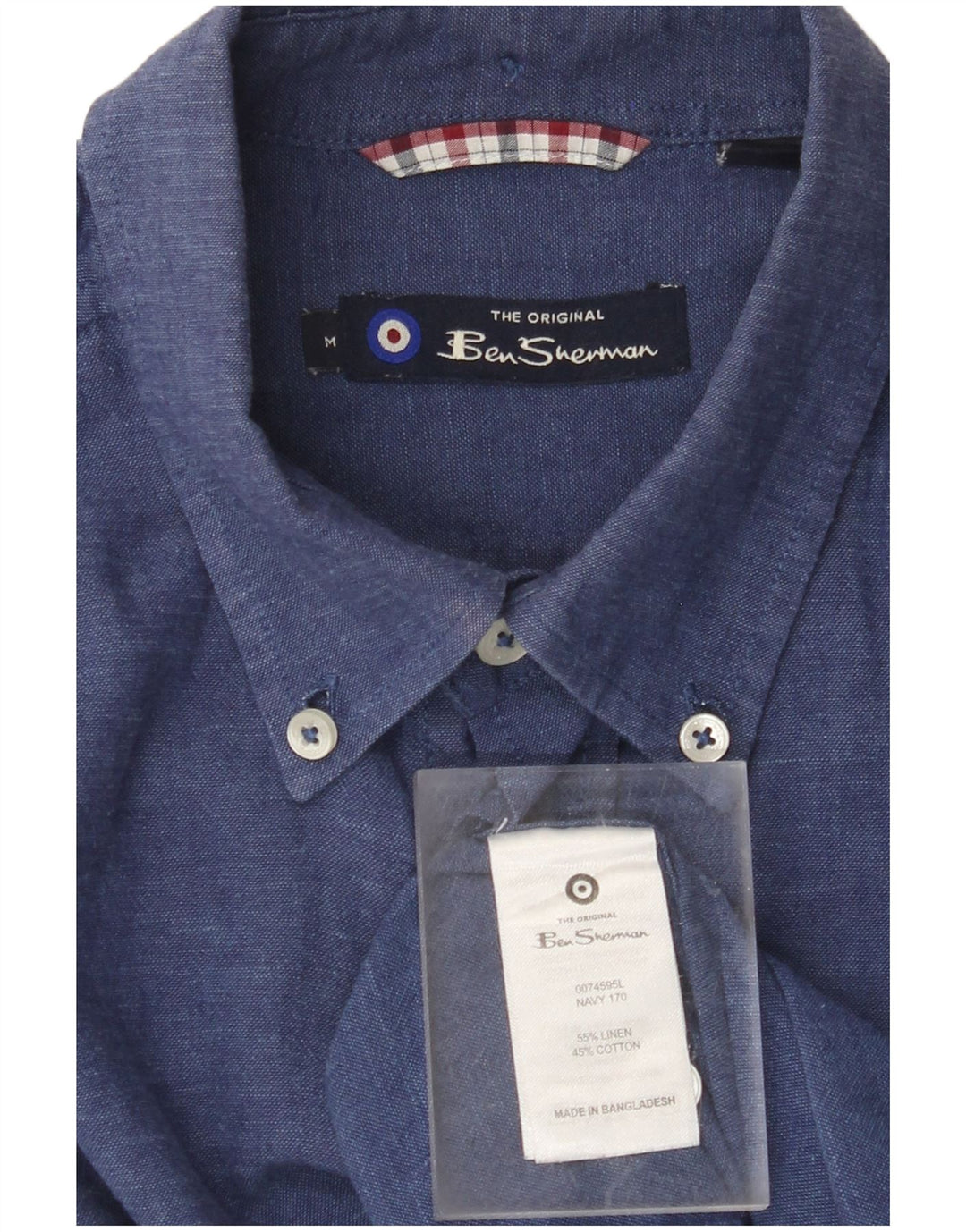 BEN SHERMAN Ανδρικό πουκάμισο Medium Navy Μπλε Λινό