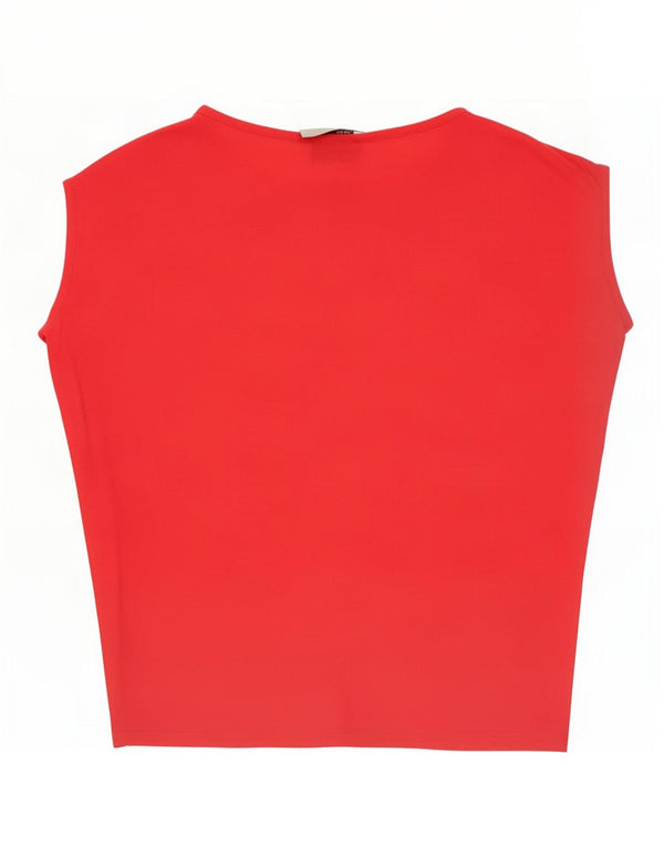 Trussardi Jeans Γυναικείο υπερμεγέθη γραφικό T-shirt Top UK 14 Medium Pink