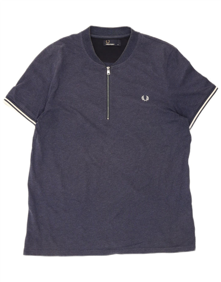 Fred Perry Ανδρικό T-Shirt με φερμουάρ Μπλε μεσαίο μπλε ριγέ