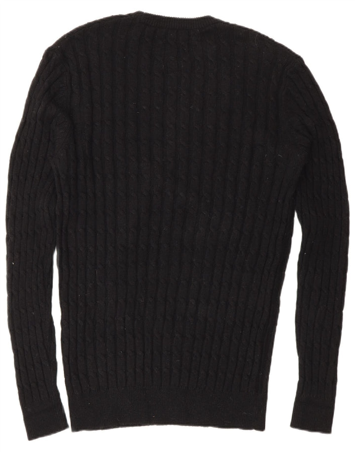 Ανδρικό πουλόβερ με λαιμόκοψη Jack Wills Small Black