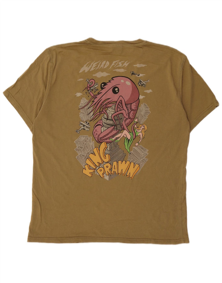 Μπλουζάκι Weird Fish Graphic T-Shirt Top Medium Khaki Cotton