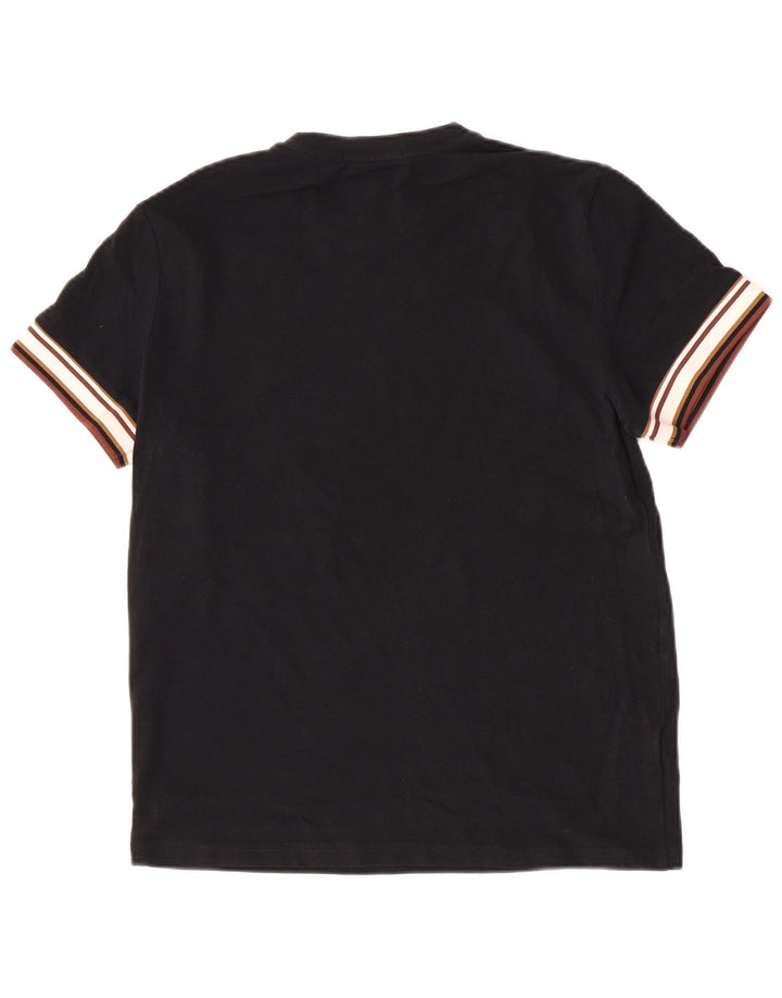 Fred Perry Ανδρικό T-Shirt Top Μεσαίο Μαύρο Colourblock Βαμβακερό