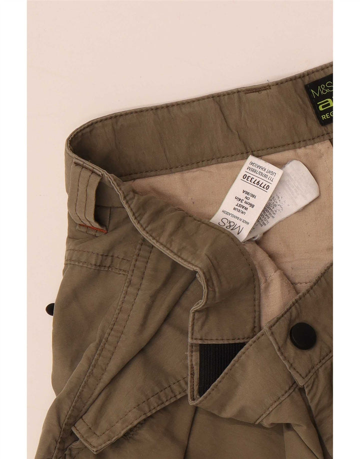 Ανδρικό σορτς Cargo Marks & Spencer W34 Μεγάλο Χακί Βαμβακερό