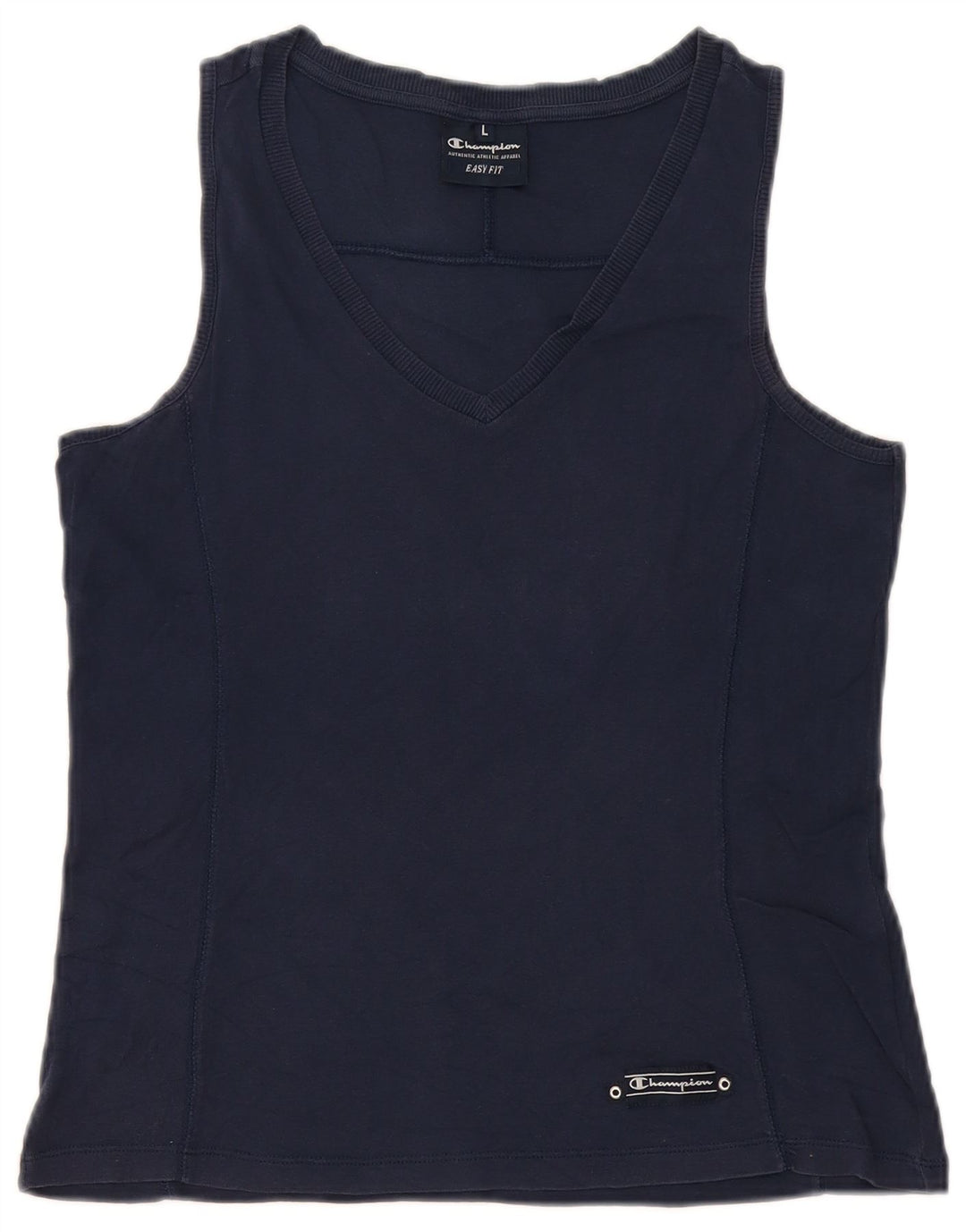 Champion Womens Vest Top UK 14 Large Navy Blue