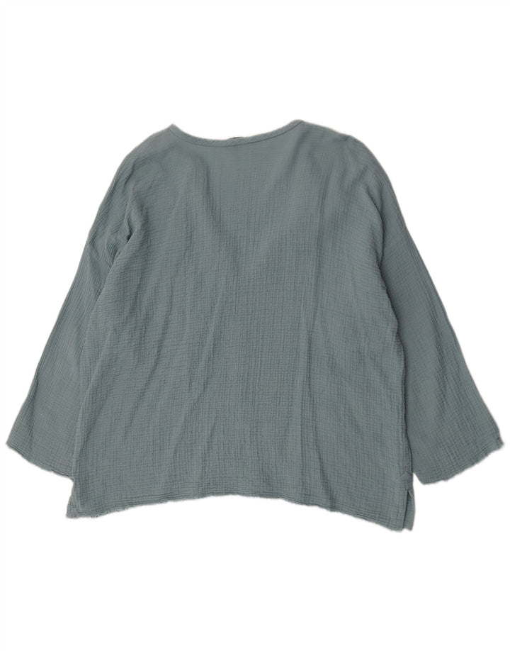 Zara Γυναικείο τοπ τουνίκ Oversized UK 18 XL Μπλε βαμβακερό