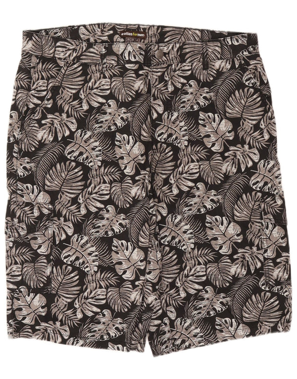Atlas For Men Ανδρικό Σορτς Cargo W36 Μεγάλο μαύρο φλοράλ βαμβακερό