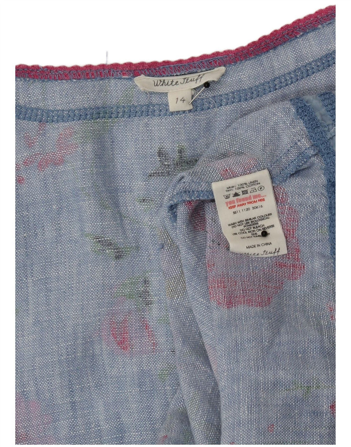 White Stuff Γυναικείο φόρεμα A-Line UK 14 Medium Blue Floral Λινό