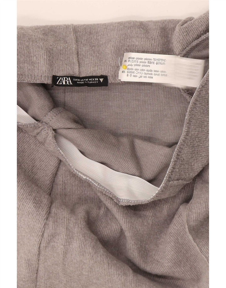 Zara Γυναικεία Μίντι Φούστα Μεσαία W28 Γκρι Πολυεστέρας