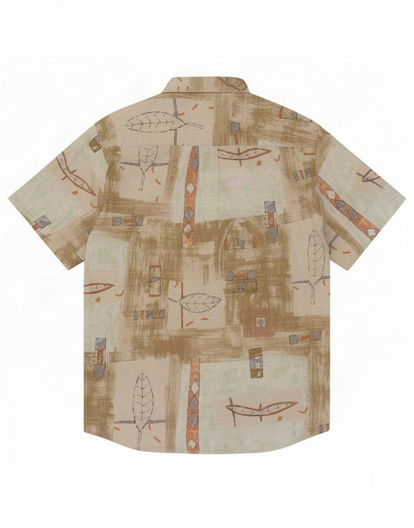 Joka Ανδρικό κοντομάνικο πουκάμισο XL Khaki Geometric