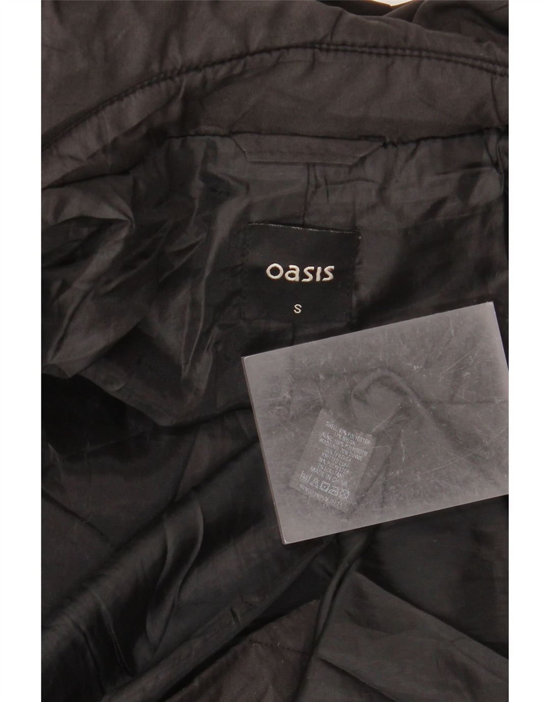 OASIS Γυναικείο Υπερμεγέθη Παλτό UK 10 Small Black Polyester