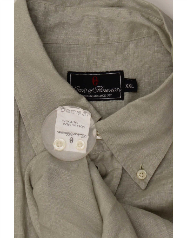 Ανδρικό πουκάμισο Conte of Florence 2XL Γκρι Λινό