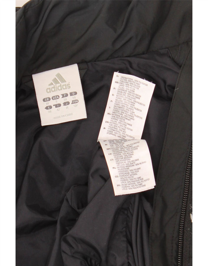 ADIDAS Γυναικείο μπουφάν με κουκούλα μεγάλου μεγέθους UK 10 μικρό μαύρο πολυεστέρα