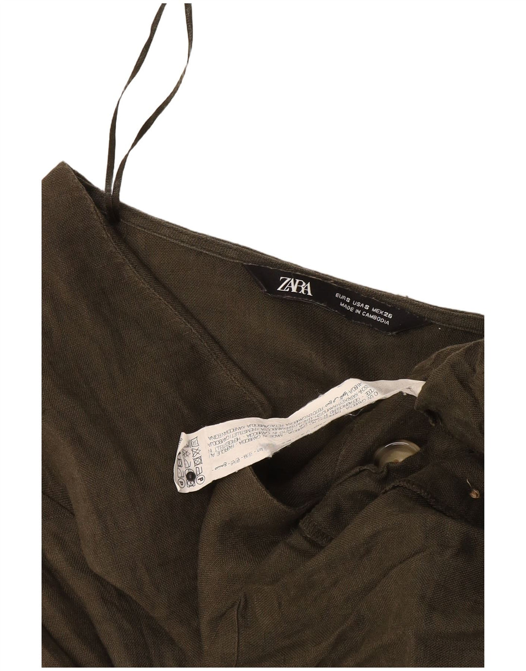 Zara Γυναικεία Μπλούζα Μπλούζα UK 10 Small Green Len