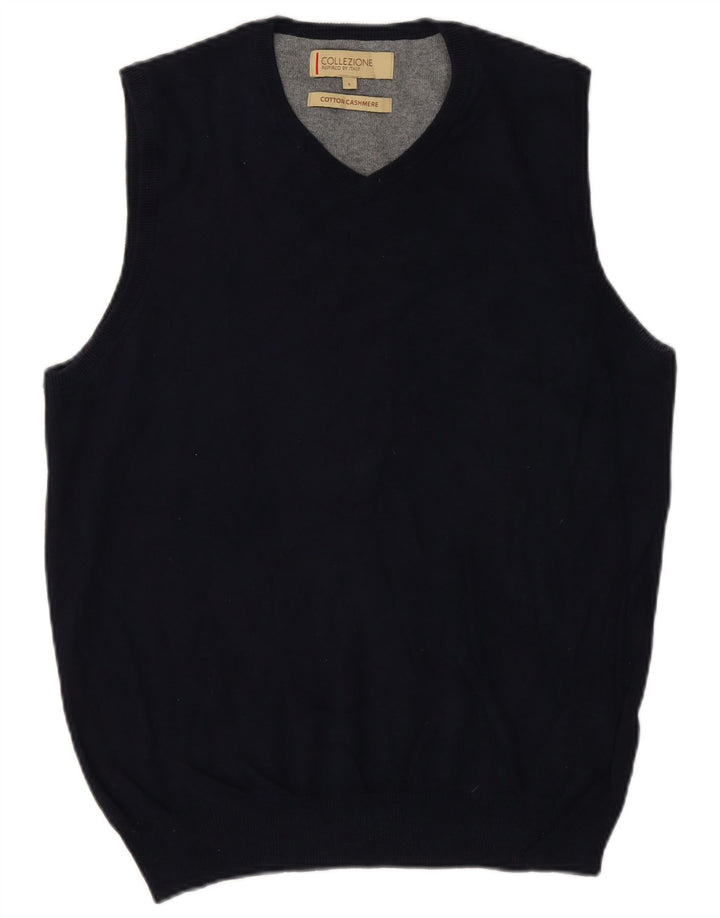 Vintage ανδρικό γιλέκο Tank Top Μικρό Navy Blue βαμβακερό