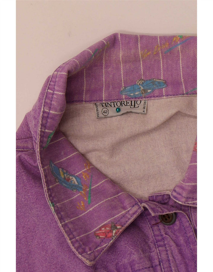 Tintoretto Γυναικείο τζιν τζιν μπουφάν EU 42 Large Purple Retro