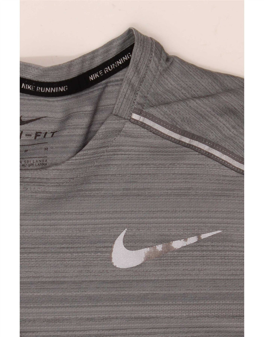 Ανδρικό T-Shirt Nike Dri Fit Τοπ μεσαίου γκρι ριγέ πολυεστέρα
