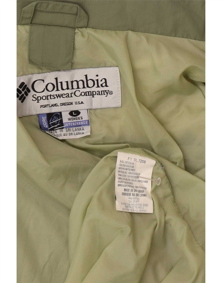 Columbia Womens Interchange Loose Fit Rain Jacket UK 16 Large Green