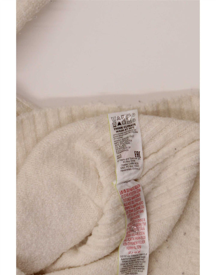 Marks & Spencer Γυναικείο πουλόβερ υπερμεγέθη ρολό πουλόβερ UK 10 Small White