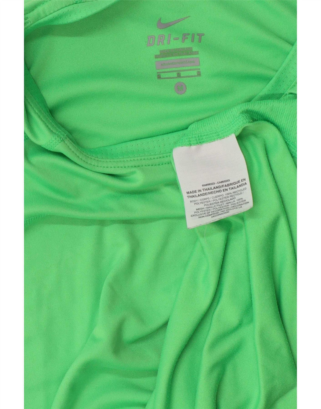 Γυναικείο T-Shirt Nike Dri Fit Top UK 12 Μεσαίου πράσινου πολυεστέρα