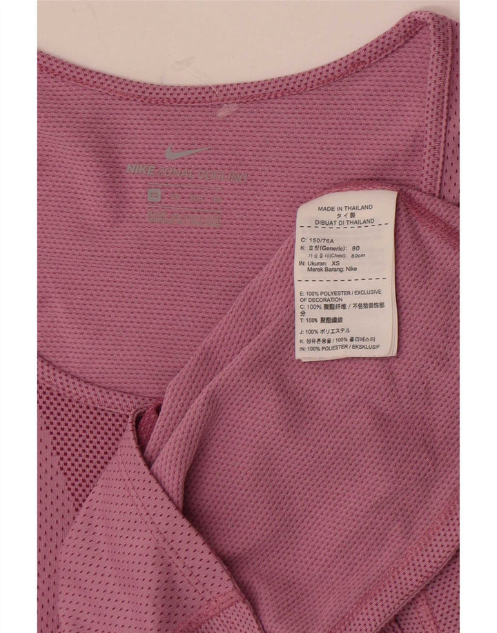 Γυναικείο τοπ Nike μακρυμάνικο UK 6 XS Pink Polyester