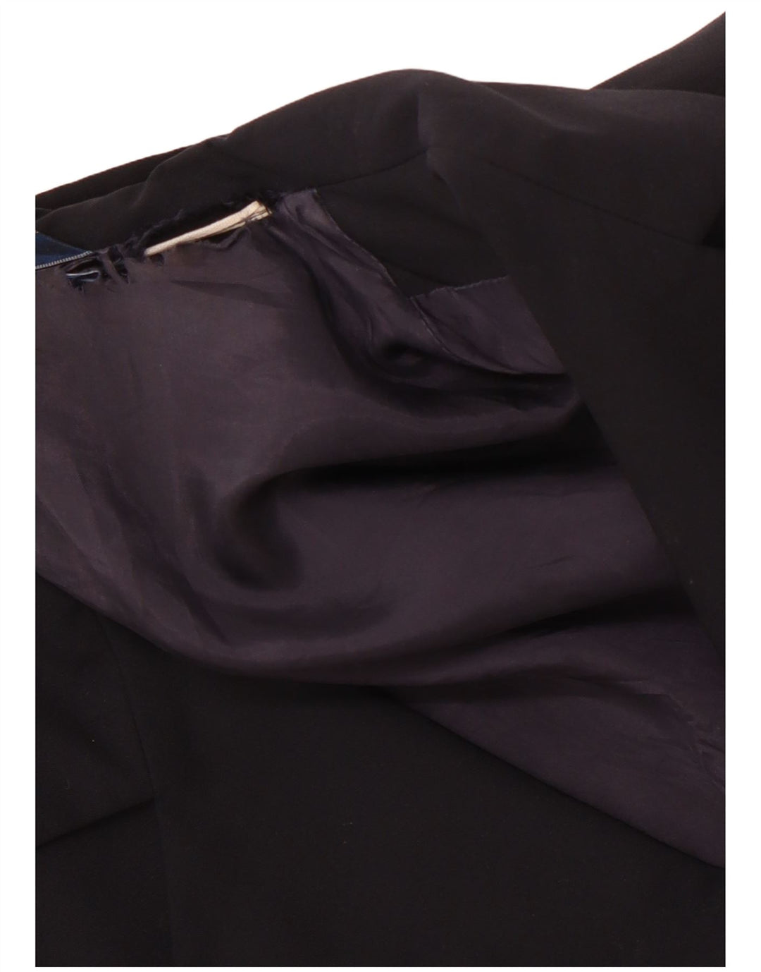 VINTAGE Γυναικείο τζάκετ με 3 κουμπιά Blazer IT 46 Μεγάλο Μαλλί Navy Blue