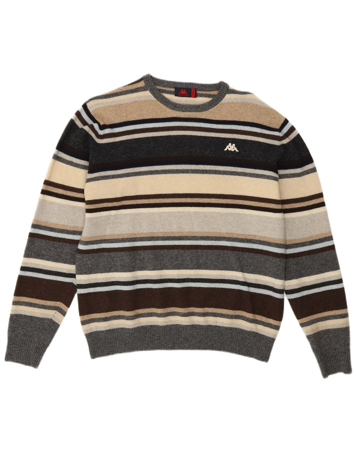 KAPPA Γυναικείο πουλόβερ με λαιμόκοψη UK 16 Μεγάλο πολύχρωμο ριγέ