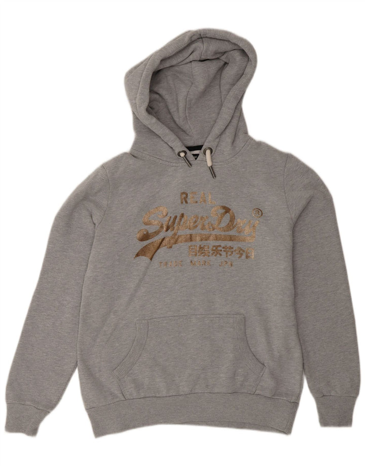 Superdry Γυναικείο Γραφικό Hoodie Jumper UK 12 μεσαίο γκρι