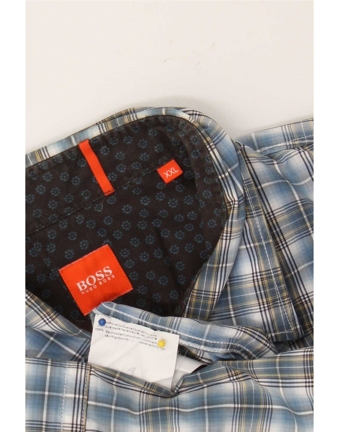 Ανδρικό πουκάμισο Hugo Boss 2XL Blue Check Cotton