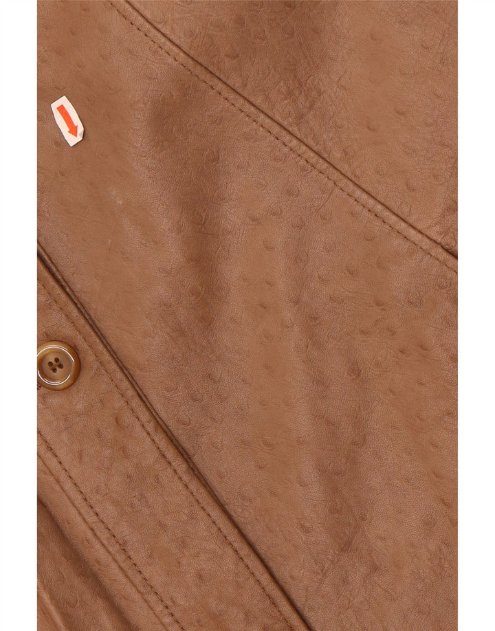 Vintage Γυναικείο Oversized Δερμάτινο Παλτό EU 40 Medium Beige Leather