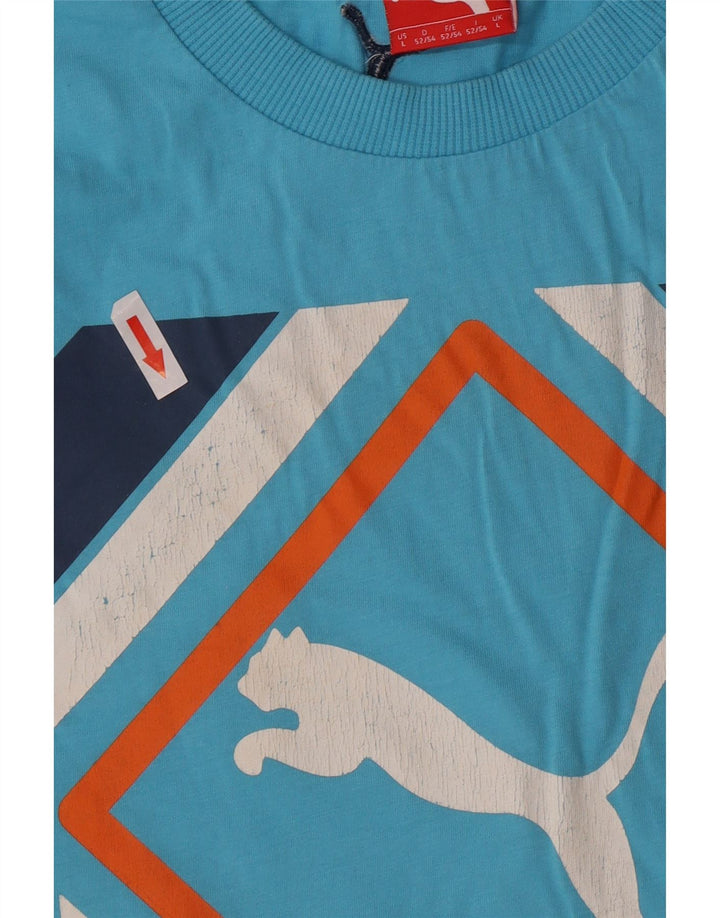 Ανδρικό γραφικό T-Shirt Puma Top Large Blue