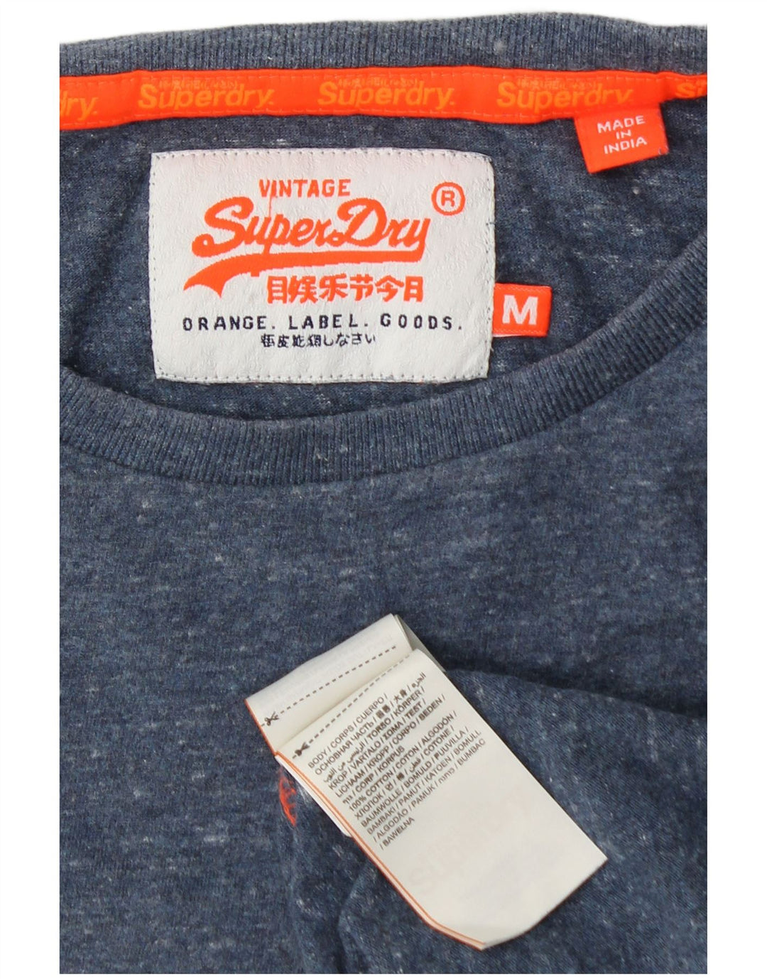 Ανδρικό T-Shirt SUPERDRY Top Βαμβακερό μεσαίο μπλε ναυτικό
